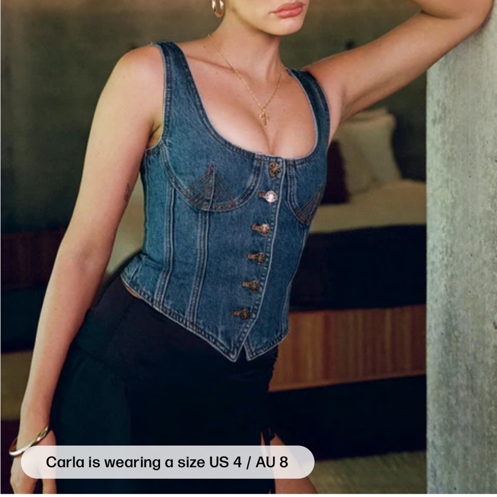 Denim corset